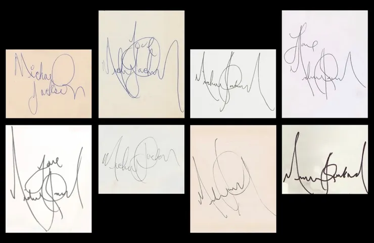 麥可不同時期的親筆簽名／製圖：MJJTaiwan