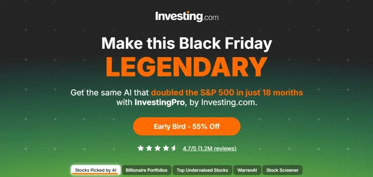 Investing Pro 黑色星期五優惠：50%~55% OFF