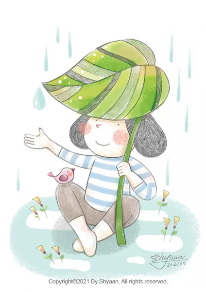 下雨天(鉛筆+電繪)