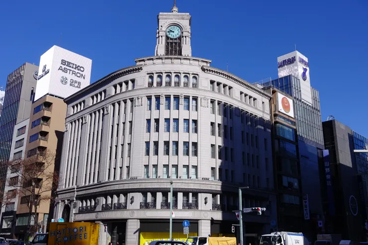 銀座代表性地標，和光鐘樓。