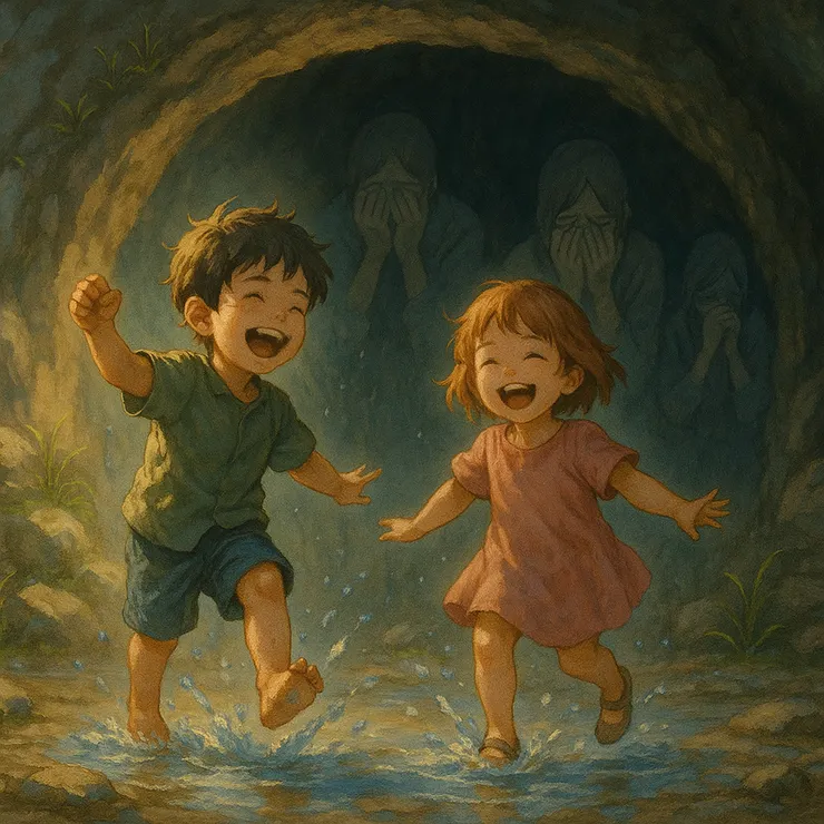 石縫長出青草，孩子在水窪裡笑，大人低頭哭。雨不是偏心的審判，它只是徹底的澆灌。