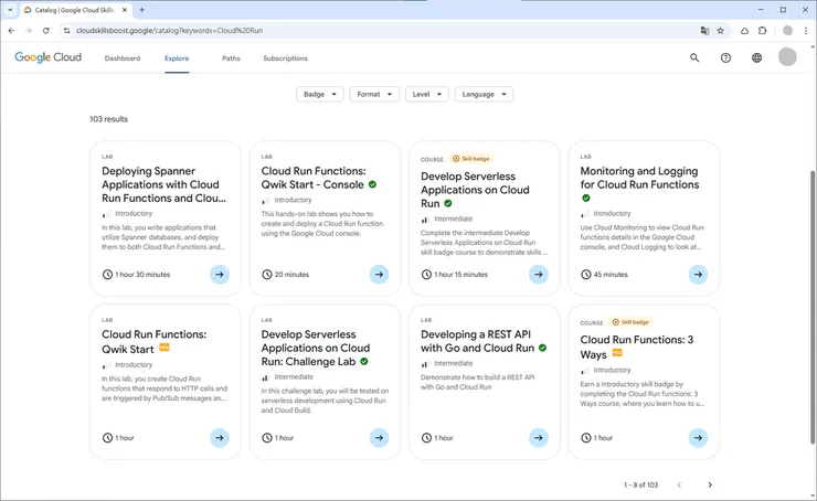 圖2 - 目錄和搜尋頁面上的狀態圖示