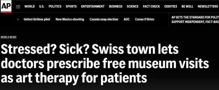 圖片及新聞英文原文出處https://apnews.com/article/museum-art-therapy-neuchatel-switzerland-55bcf5c4830261e35a3b8704671418f8