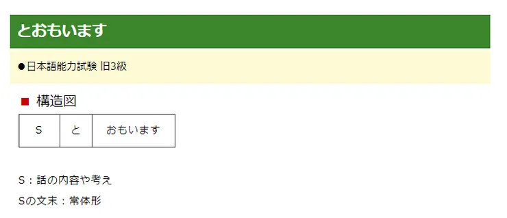 日文文型38　と思います