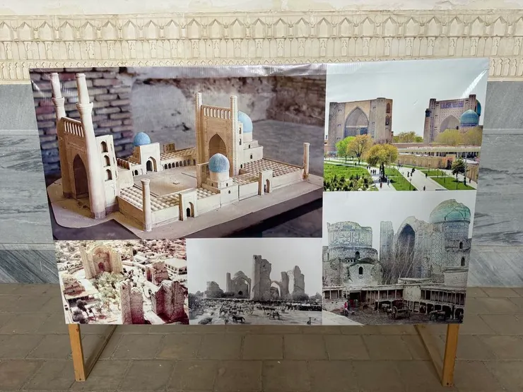 比比哈奴清真寺模擬圖和之前的圖片,給人想像曾經最大的清真寺如何