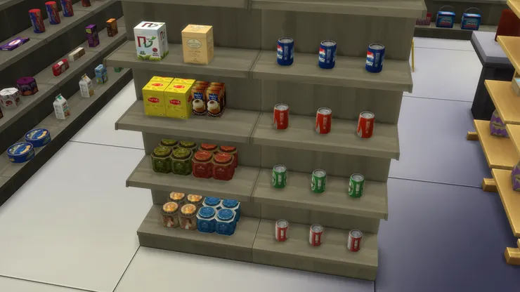 有散裝的罐裝飲品和茶類咖啡。