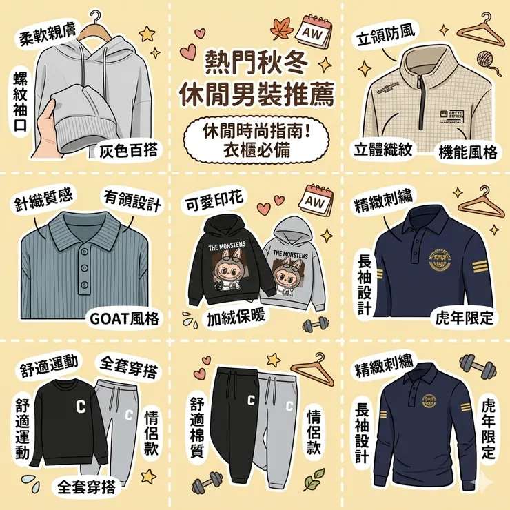 【男生秋冬上衣推薦】告別宅男感！Dcard/PTT熱推百搭神級單品：穿搭新手/大學生，純棉素面帽T/拉鍊衛衣