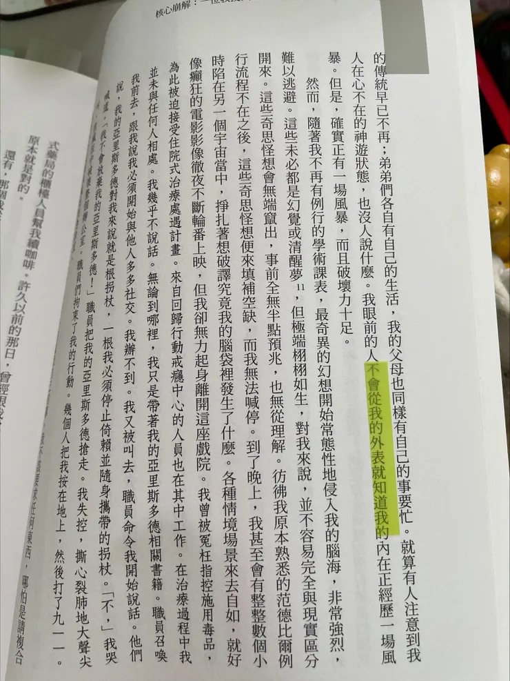 圖片內容翻拍自《核心崩解:一位教授與思覺失調症奮戰並共存的人生》,作者: ELYN R. SAKS, 譯者:黃致豪