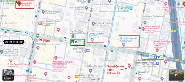 Grand Centre Point Phloenchit Hotel的地點真的很好,距離地鐵大約1分鐘,距離百貨公司3分鐘,離超靈驗的四面佛走路10分鐘。