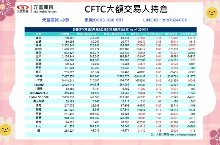 cftc大額交易人持倉