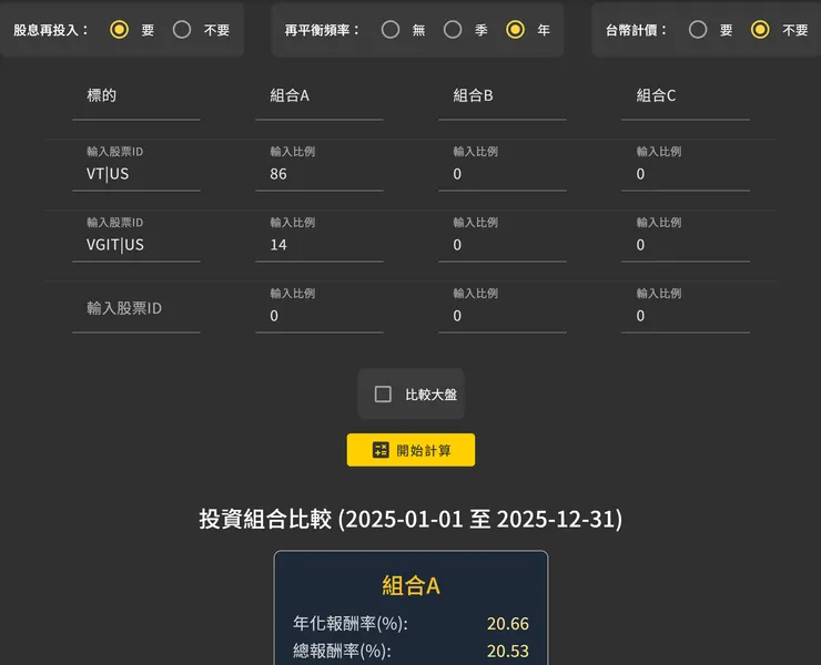 股債配置比較基準設定