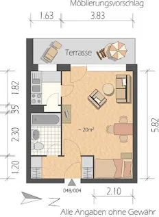 這格局也是所謂的一房，其實還不錯呢，衛浴和廚房都是獨立的，還有個大陽台