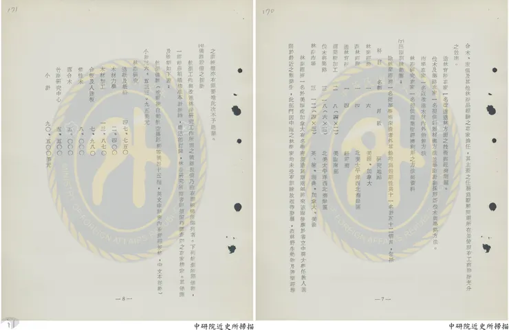 圖9 美援臺灣派員赴國外進修及添置航測機具 案名：技協林業及森林發展計畫 檔號：0052/635.31/0235 來源機關：外交部 管有機關：國家發展委員會檔案管理局