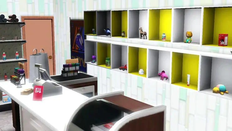 這家店看起來很是清新，為客人增加能量。壁紙的運用我花了一些心思。