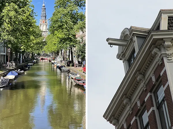 (右) 頂樓的釣鉤早期方便卸貨，現在方便搬家