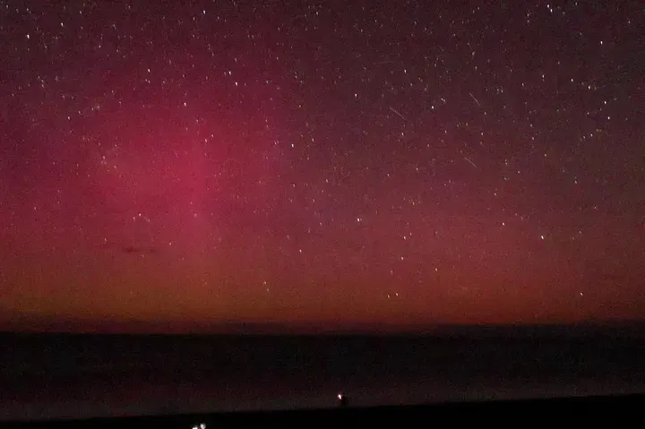 Birdlings Flat Beach拍到的極光