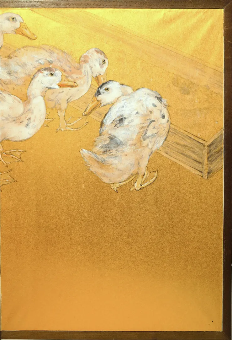 〈水邊籬下〉局部－右屏