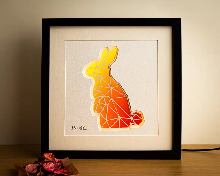 「兔」立體紙雕氣氛燈