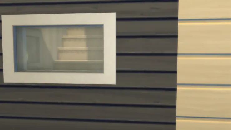 這個在轉折位的窗戶我用了小窗，用大窗的話感覺像是在半空中...