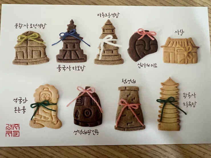 盒子內會附上一張正面印有餅乾圖案說明的明信片。