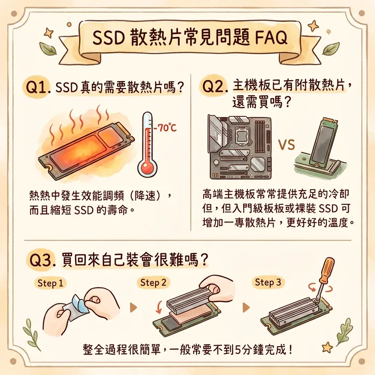 SSD散熱片常見問題FAQ