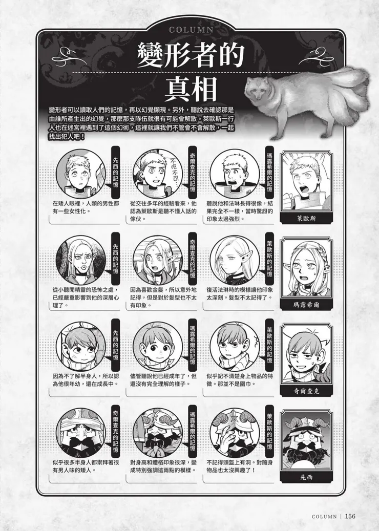 《迷宮飯 世界導覽冒險者聖經》在漫畫正篇之外公布了大家的記憶