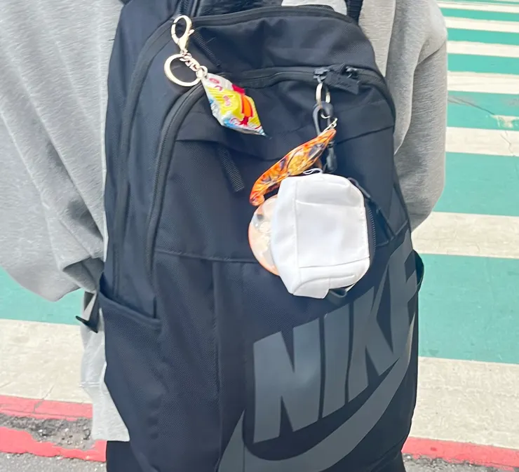 走在路上看到有人別了隻蝦子在背包上，果然海產的身分不只我這樣認為（誤）