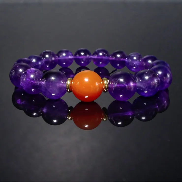 南紅與紫水晶——盛勢貴人 男士手鍊