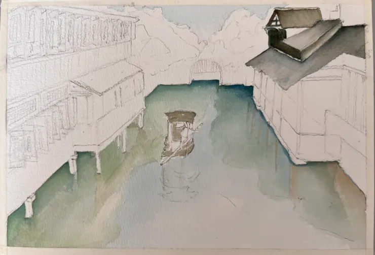 圖 YHCC@水彩練習 未完成 , 26x18cm, NOV2023