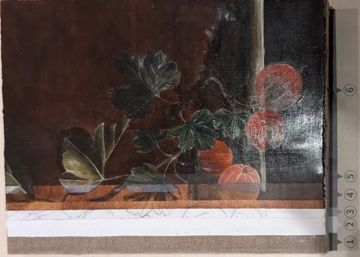 展區特別展出畫作不同分層的樣貌