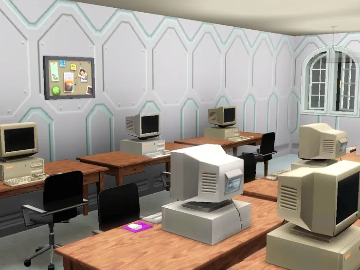 之前提過麥可辦公室旁是電腦室，出租來上電腦課程。