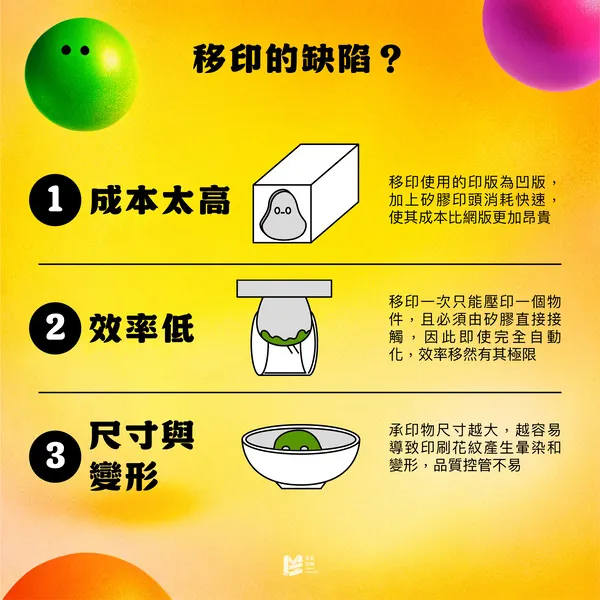 軟Q的印刷技術 移印 - 移印的缺陷？