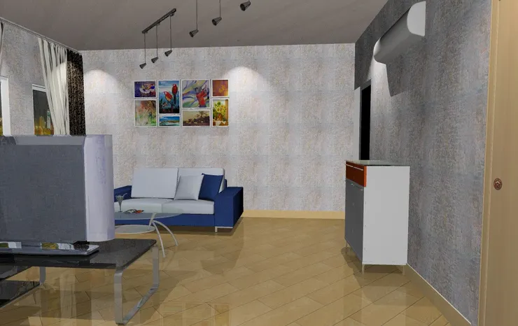 從這個角度看以為客廳是方正的。