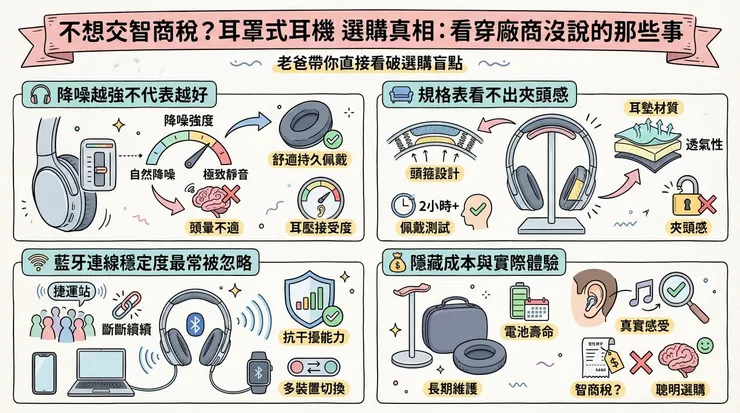 不想交智商稅？耳罩式耳機 選購真相：看穿廠商沒說的那些事