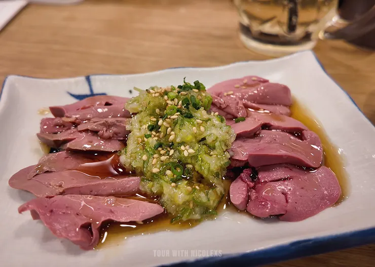 雞白肝刺身 ¥459 / NT$95