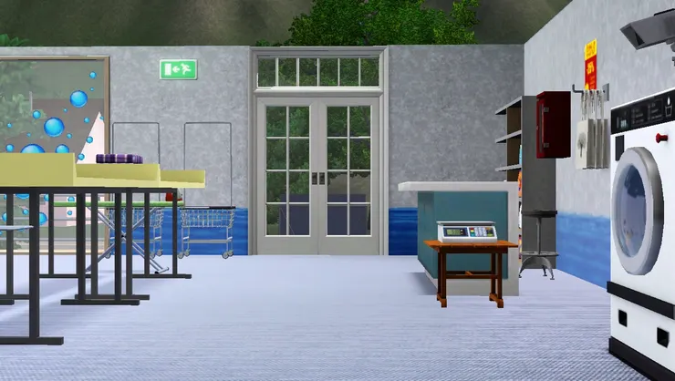 店門帶有歐陸風，讓人感覺到這是家很輕鬆的洗衣店。