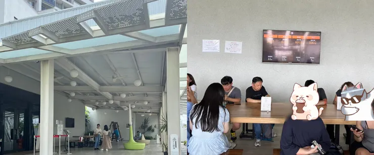 左圖是我們營業前到的狀況，人潮還不算多，右圖是我們用餐完看到的候位人潮