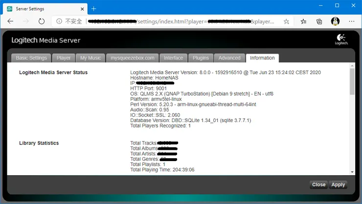 由於QLogitechMediaServerogitechMediaServer會自動安裝相關的函式庫，因此不用個別安裝，相當方便，LogitechMediaServerogitechMediaServer也自動更新到8.0
