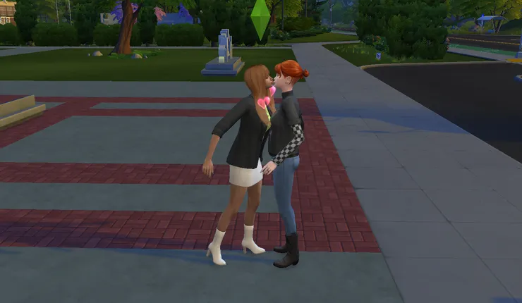 他們在學校前面接吻...