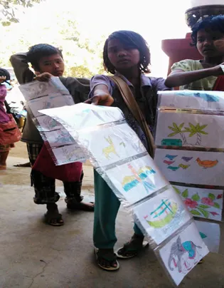 自己畫的畫當明信片