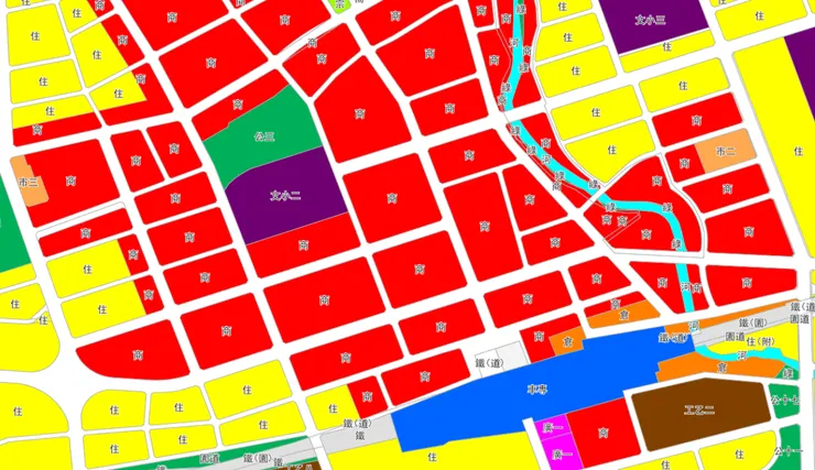 桃園火車站前土地使用分區