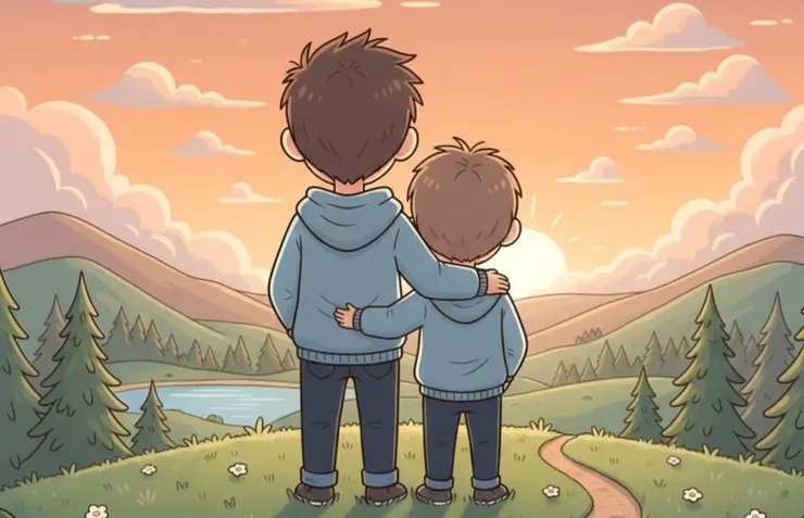 ​「比起急著拉他起身，有時候孩子需要的，只是有人能搭著他的肩膀，陪他靜靜看一場日落。讓他在受傷的時候知道：你不必急著變好，我會一直在這裡陪著你。」 ​