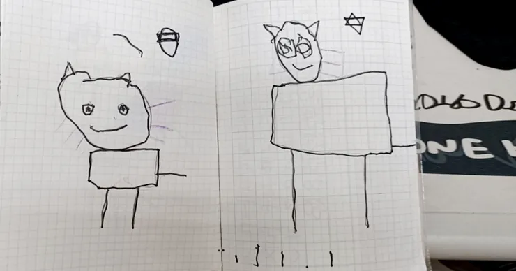 封面為小魚乾的新作品：Q毛、小虎，地上還長草哦