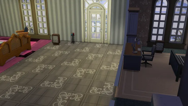 大門口旁有雨傘桶和暖爐，沒有刻意設計玄關。