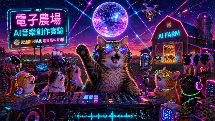 電子農場｜AI音樂創作實驗：當迪斯可遇到電音貓叫聲