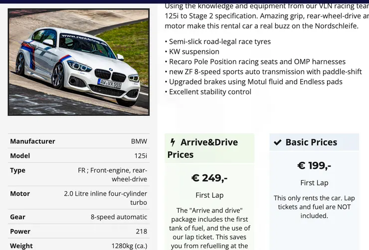 我自己這次租的BMW，其他更進階的快車就留給高手去駕馭