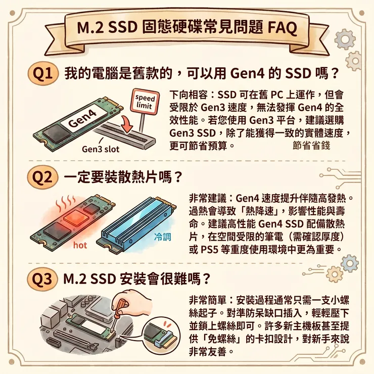 M.2 SSD 固態硬碟常見問題FAQ