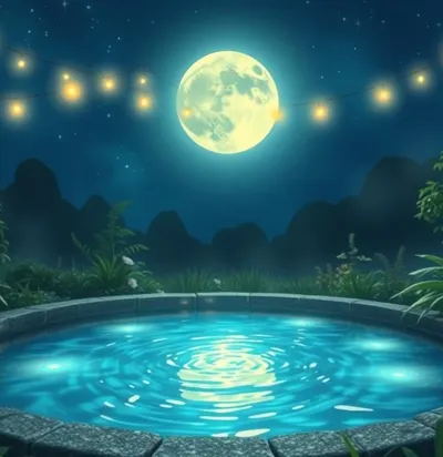 月光下的許願池