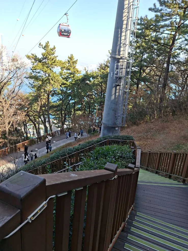 看到了嗎～畫面上方就是纜車喔～