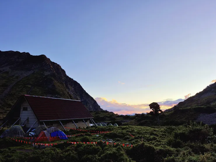 ▲南湖山屋的夕陽